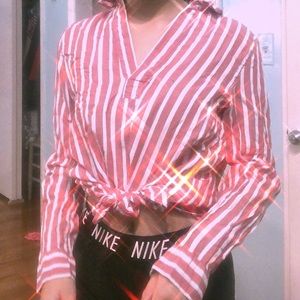 H&M Red Striped Blouse